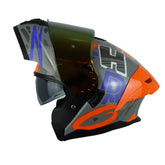 Casco Hro 3480dv Evo Tags Gris Naranja Visor Iridium Naranja